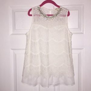 Girls Beaded Lace Blouse